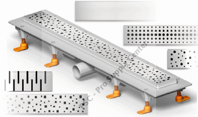 PSC CH 25 Inch Linear Drain with Medium Grate