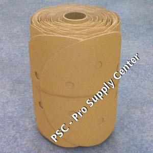 Premium Gold 6 Inch 6 Hole PSA Sanding Discs Roll 320 Grit