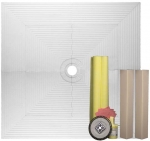 Pro 72 x 72 Shower Systems Tile Kit with Curb Overlays