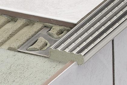 TREP-E Anti-Slip Stainless Steel Stair Nosing Profiles by Schluter Systems