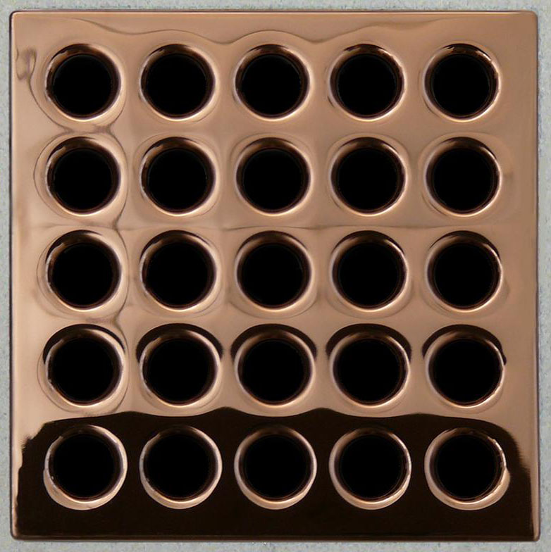 Waterproofing shower kit Drain Grate Cover color Polished Copper E4406